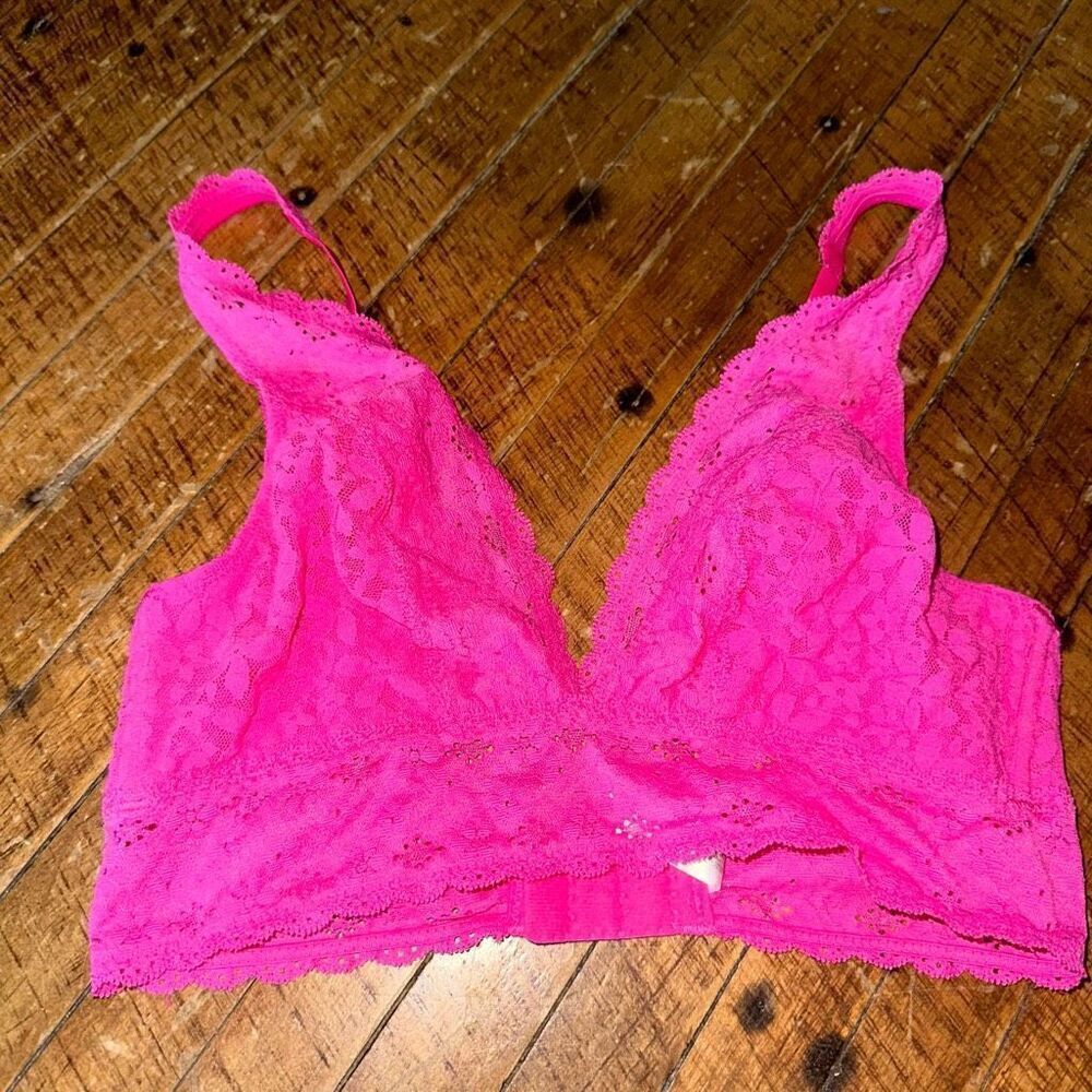 Wacoal retro chic barbiecore lined hot pink wireless 36 bra